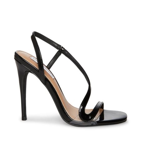 Black Steve Madden Nadia Patent Women's Heels Sandals | PH 9215MLH